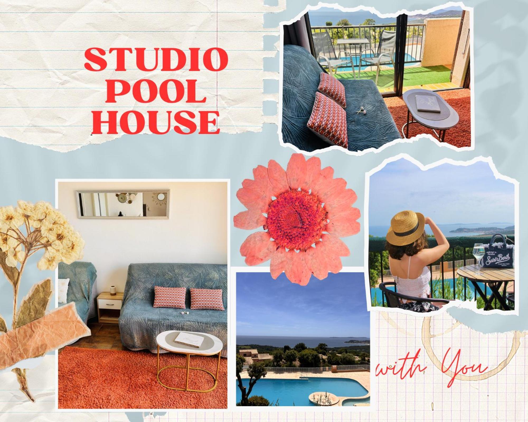 Studio Pool House Vue Mer Panoramique Amazing Sea View Wifi Linge Linen Inclut Aircondition La Croix-Valmer Exterior photo